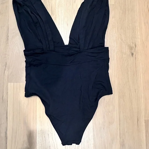 Monday Swimwear Black One Piece V-Neck Swimsuit - Picture 2 of 3